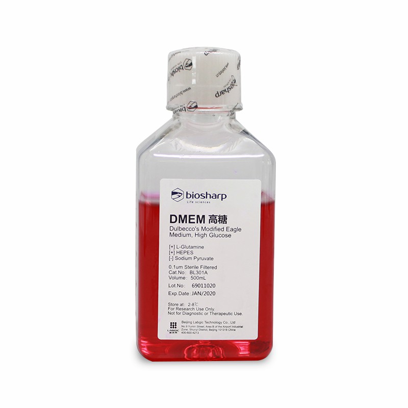 DMEM高糖液体培养基,含酚红，HEPES，不含丙酮酸钠
