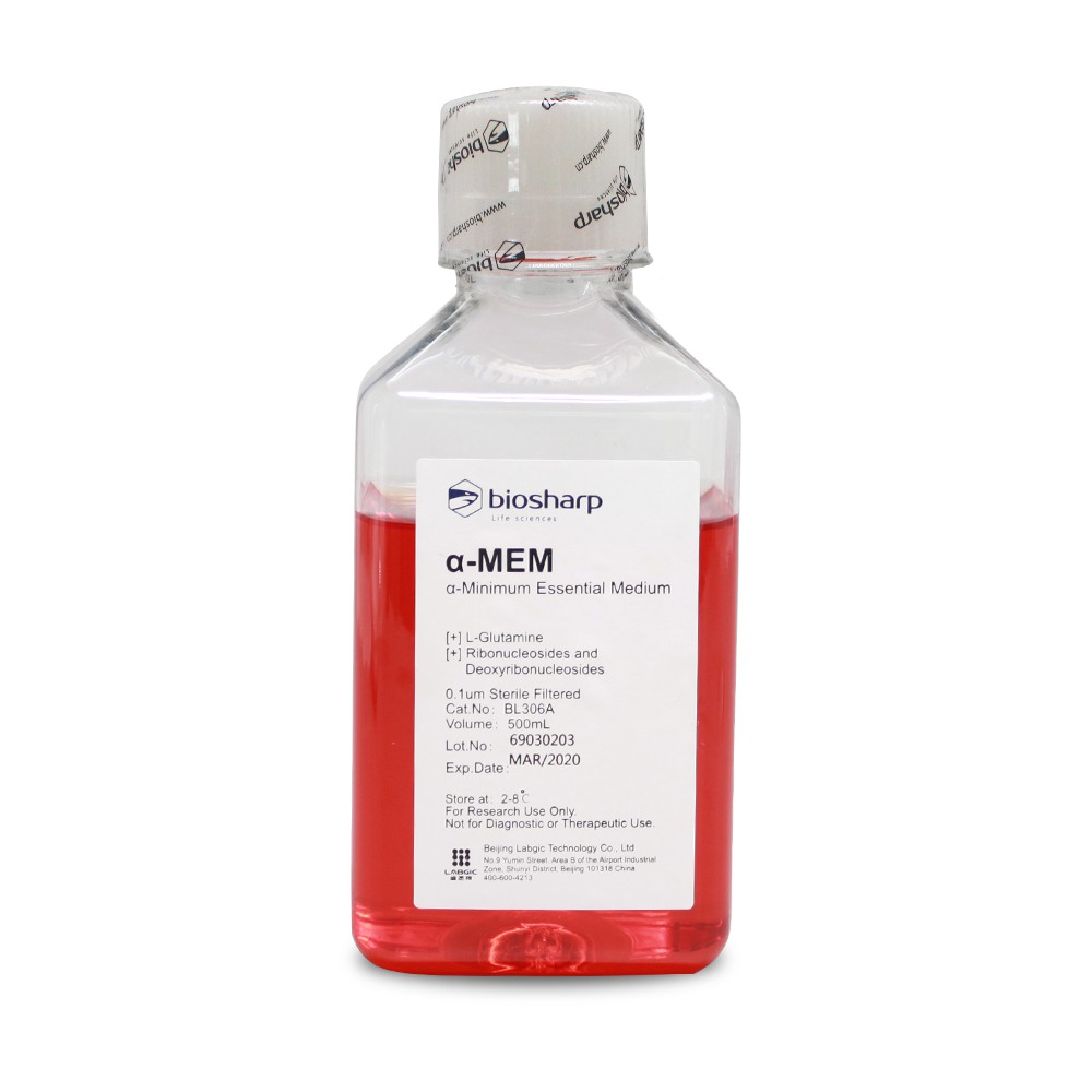 a-MEM液体培养基，含酚红HEPES，丙酮酸钠，核糖核苷及脱氧核糖核苷