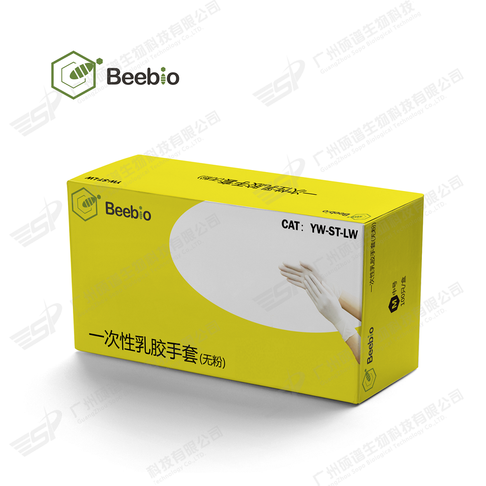 Beebio 一次性乳胶手套, 100只/盒, 10盒/箱